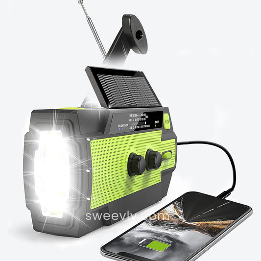 Emergency solar powered radio