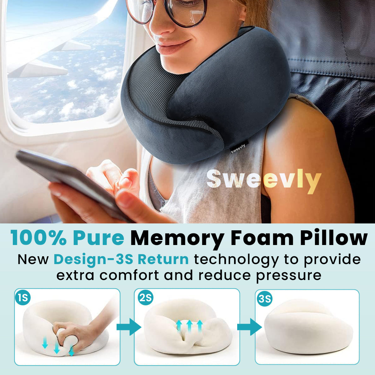 Sweevly - Memory Foam Neck Pillow