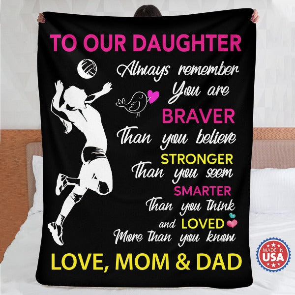 To Our Daughter - Volleyball Fleece Blanket