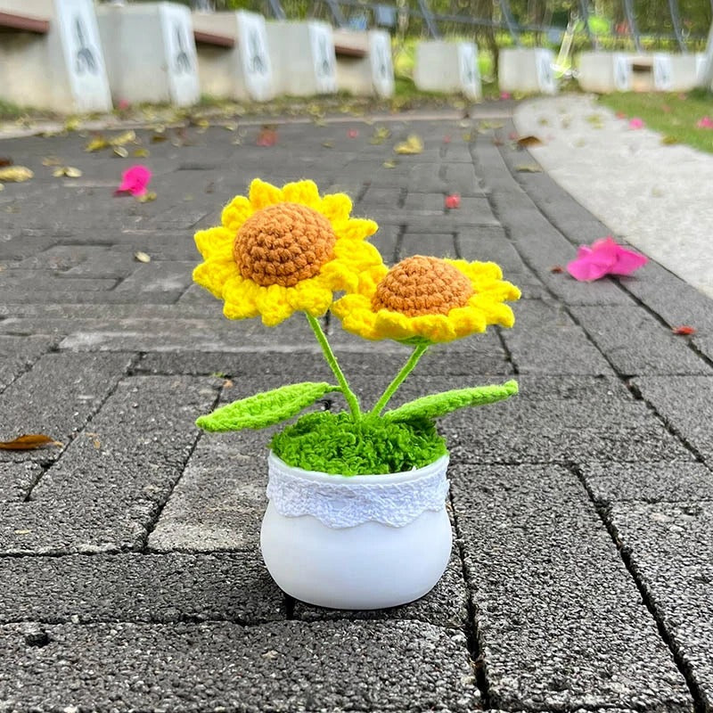 Crocheted Flower in Pot