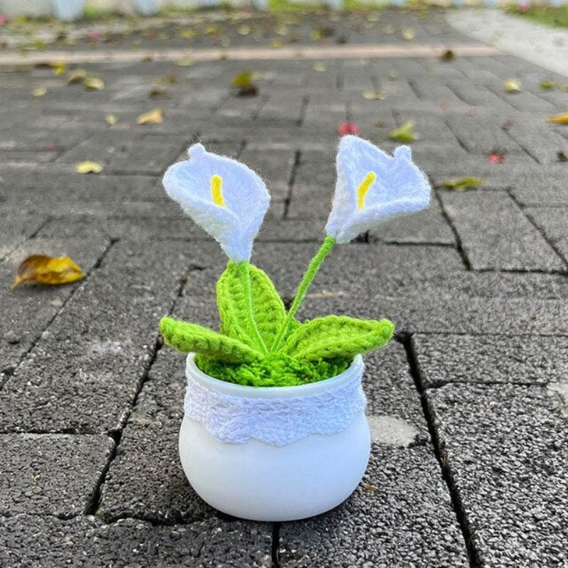 Crocheted Flower in Pot