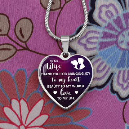 To My Wife Love of My Life | Heart Necklace