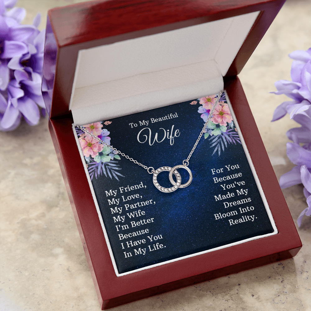 Dear Wife - Happy Anniversary | | Perfect Pair Necklace