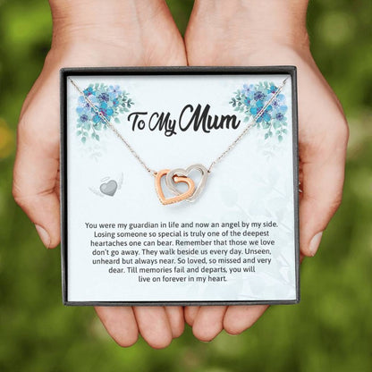 To My Mum - Two Hearts Remembrance Necklace
