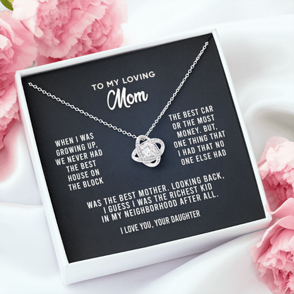 To Loving My Mom - Love Knot Necklace