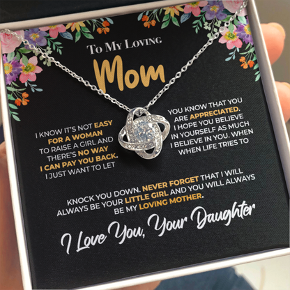 My Loving Mom - Never Forget | Love Knot Necklace