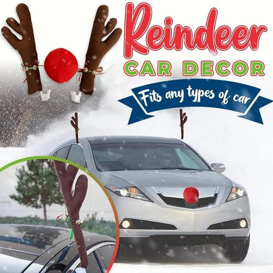 Reindeer Car Antlers & Nose Decoration Set