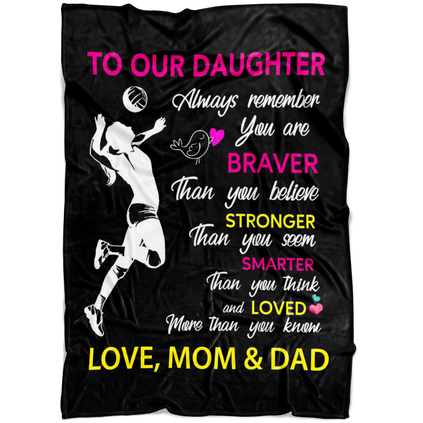 To Our Daughter - Volleyball Fleece Blanket
